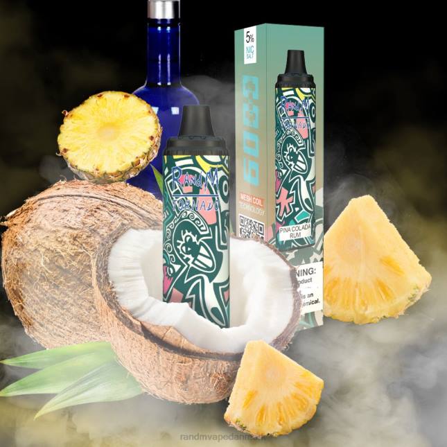 RandM Tornado 6000 luftstrømskontrol vape pod enhed 1 stk L06X279 rød æble citron - RandM Smage