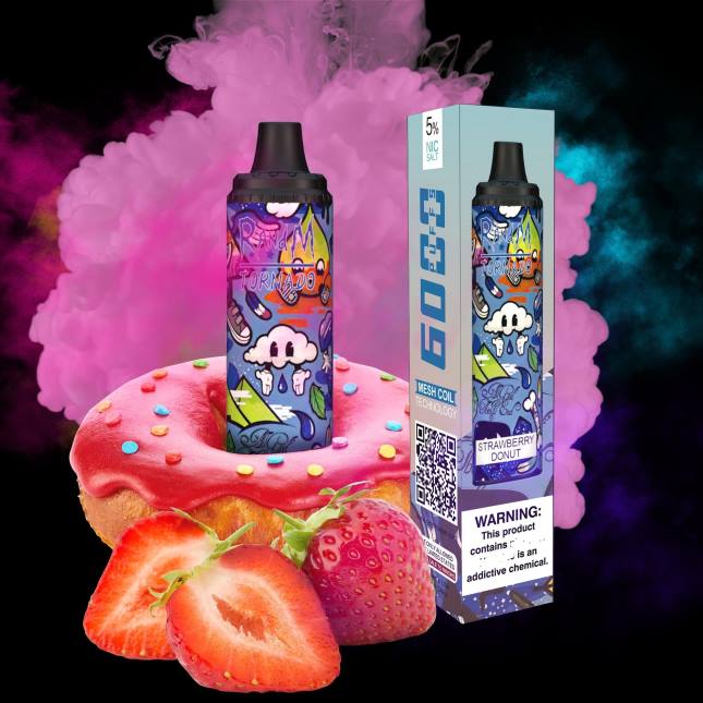 RandM Tornado 6000 luftstrømskontrol vape pod enhed 1 stk L06X279 rød æble citron - RandM Smage