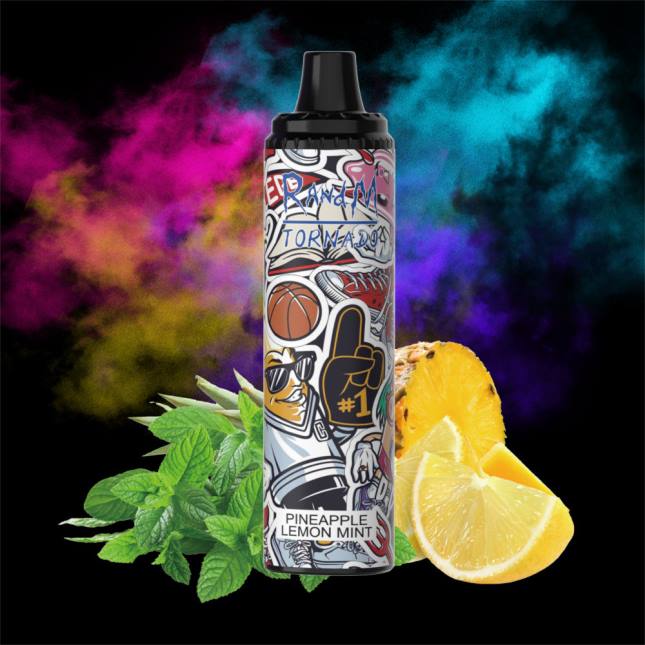 RandM Tornado 6000 luftstrømskontrol vape pod enhed 1 stk L06X279 rød æble citron - RandM Smage