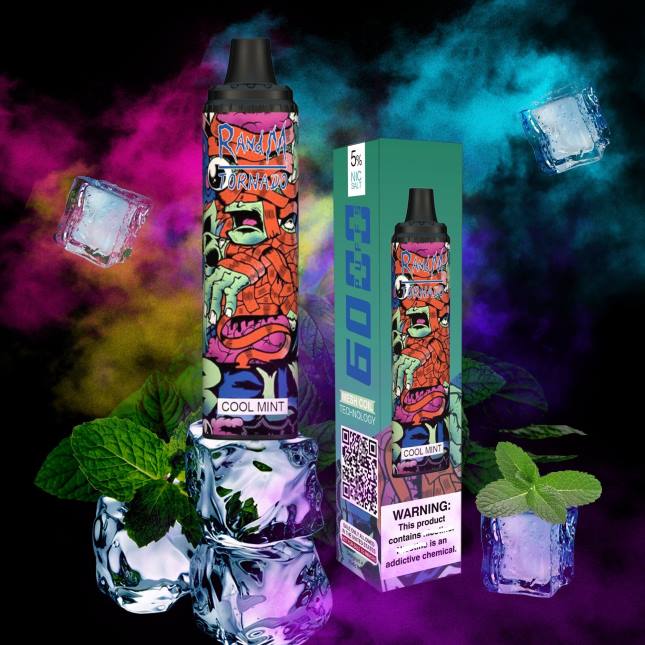 RandM Tornado 6000 luftstrømskontrol vape pod enhed 1 stk L06X279 rød æble citron - RandM Smage