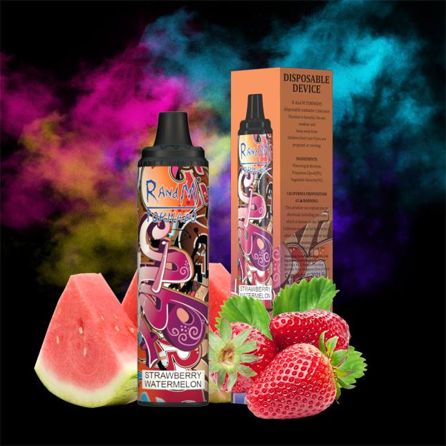 RandM Tornado 6000 luftstrømskontrol vape pod enhed 1 stk L06X279 rød æble citron - RandM Smage