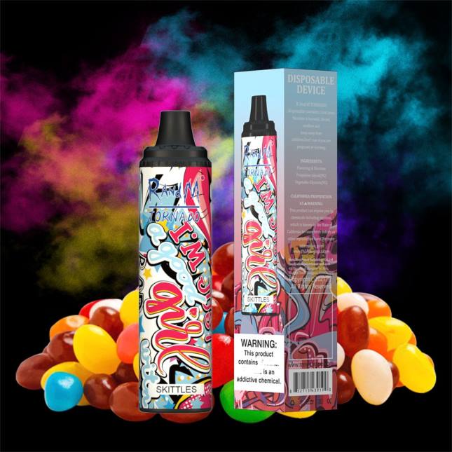 RandM Tornado 6000 luftstrømskontrol vape pod enhed 1 stk L06X279 rød æble citron - RandM Smage