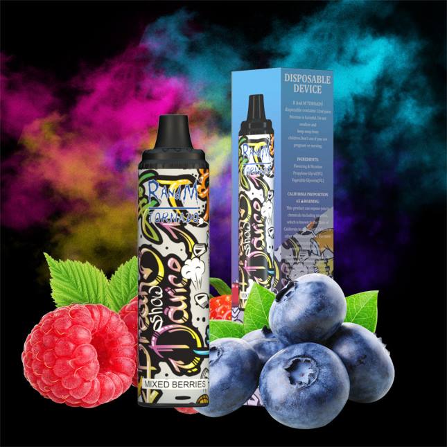 RandM Tornado 6000 luftstrømskontrol vape pod enhed 1 stk L06X279 rød æble citron - RandM Smage