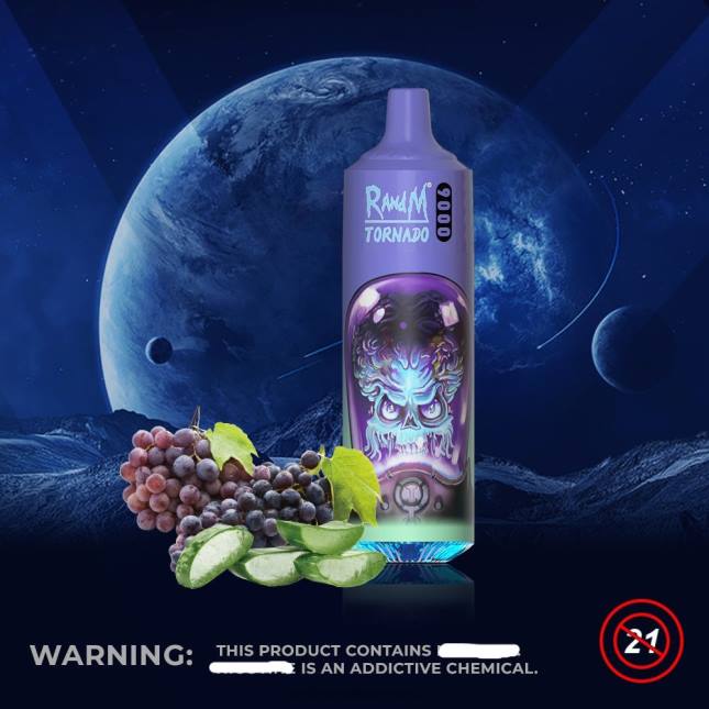 RandM Tornado 9000 vape pod enhed 1 pc version 1 L06X137 aloe drue - Best RandM Vape Flavors