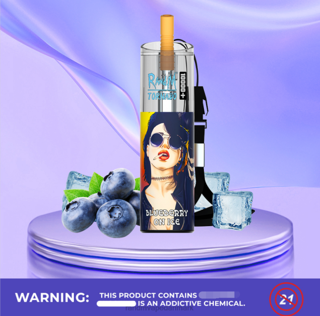 RandM Tornado 10000 plus luftstrømskontrol vape enhed 1 stk L06X76 drue is - RandM Disposable Vape