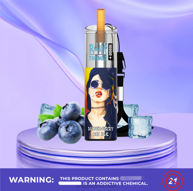 RandM Tornado 10000 plus luftstrømskontrol vape enhed 1 stk L06X76 drue is - RandM Disposable Vape