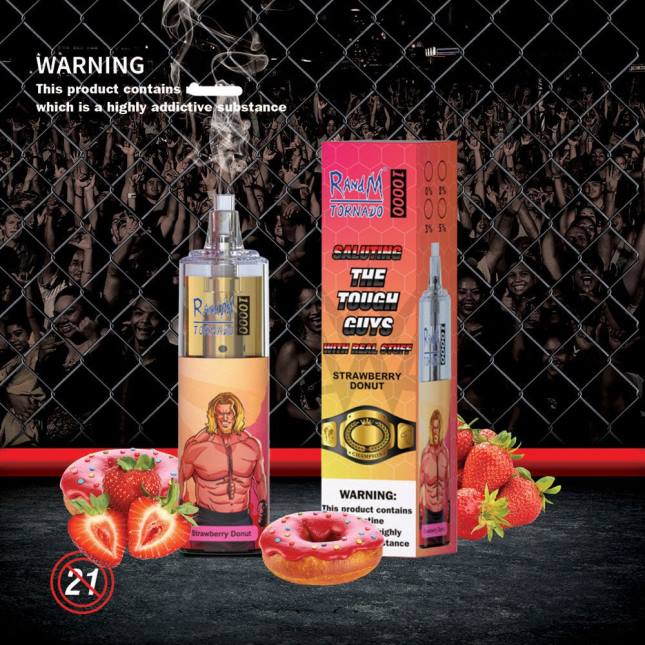 RandM Tornado 10000 luftstrømskontrol vape enhed 1 stk L06X118 jordbær kiwi - RandM Vape Butik