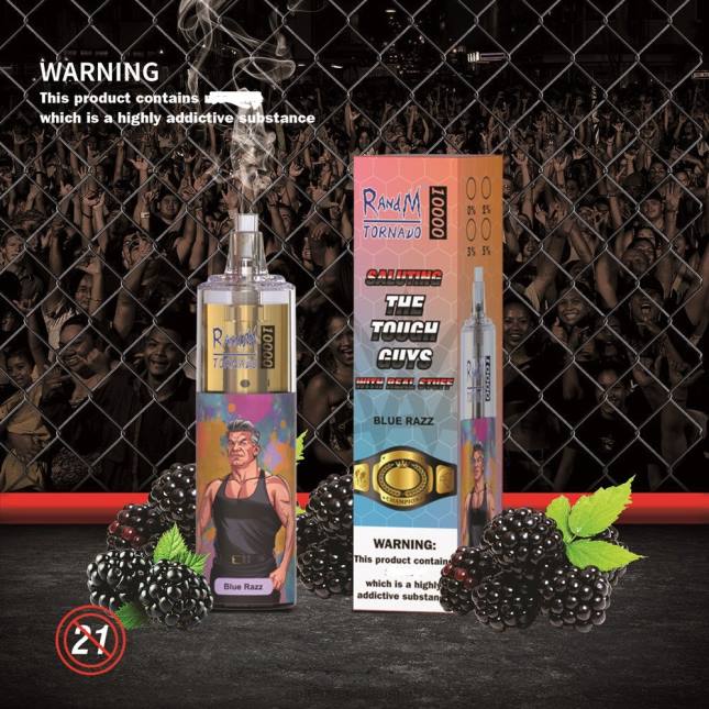 RandM Tornado 10000 luftstrømskontrol vape enhed 1 stk L06X118 jordbær kiwi - RandM Vape Butik