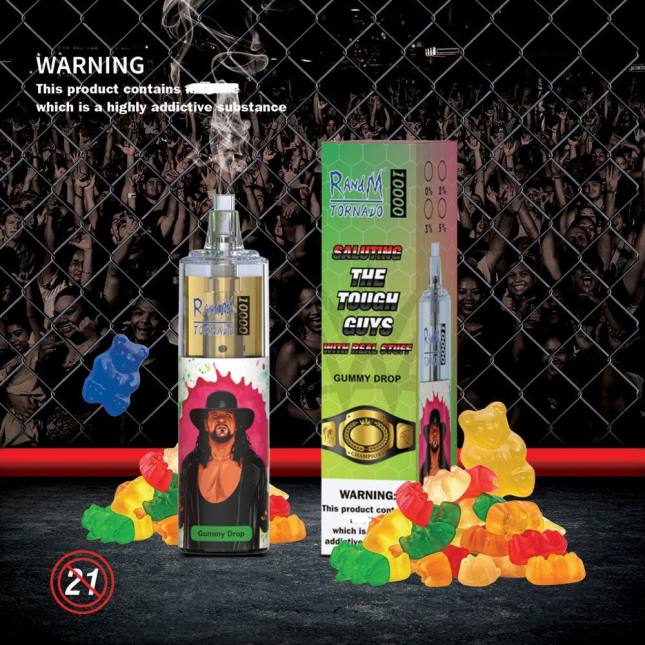 RandM Tornado 10000 luftstrømskontrol vape enhed 1 stk L06X118 jordbær kiwi - RandM Vape Butik