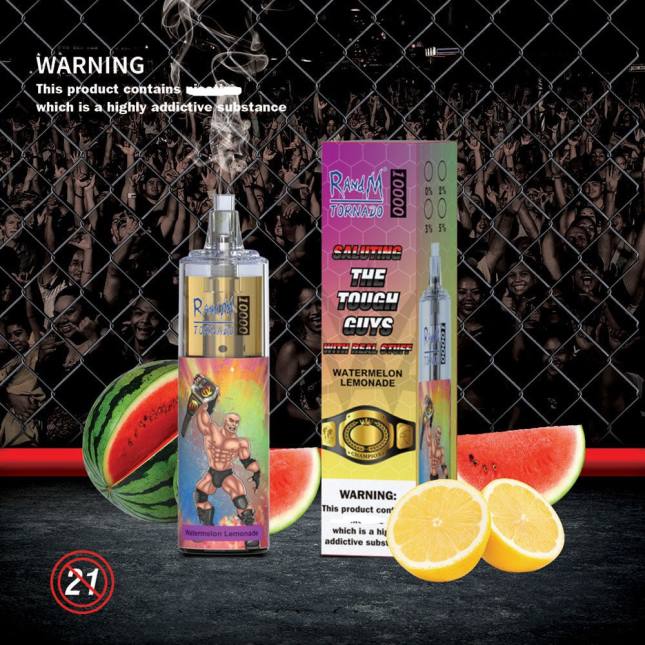 RandM Tornado 10000 luftstrømskontrol vape enhed 1 stk L06X118 jordbær kiwi - RandM Vape Butik