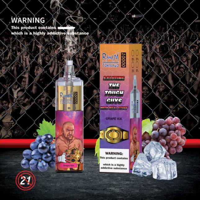 RandM Tornado 10000 luftstrømskontrol vape enhed 1 stk L06X118 jordbær kiwi - RandM Vape Butik