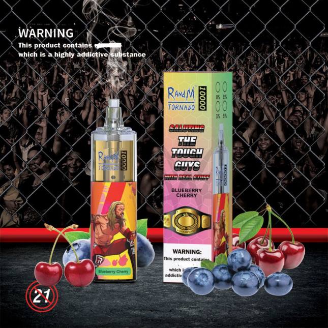 RandM Tornado 10000 luftstrømskontrol vape enhed 1 stk L06X118 jordbær kiwi - RandM Vape Butik