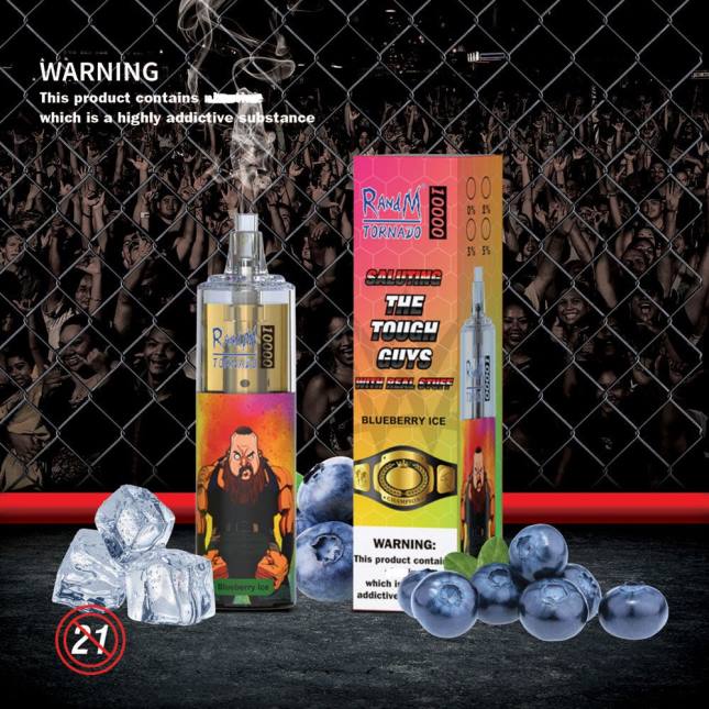 RandM Tornado 10000 luftstrømskontrol vape enhed 1 stk L06X118 jordbær kiwi - RandM Vape Butik