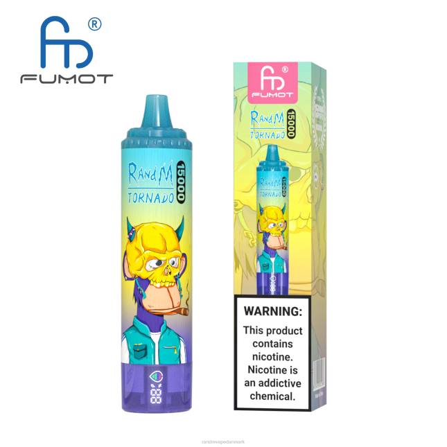 Fumot RandM Tornado 15000 vape enhed med batteri og ejuice display version 1 L06X23 ananas is - RandM Vape Danmark