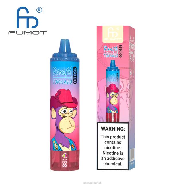 Fumot RandM Tornado 15000 vape enhed med batteri og ejuice display version 1 L06X26 vimto - RandM Disposable Vape