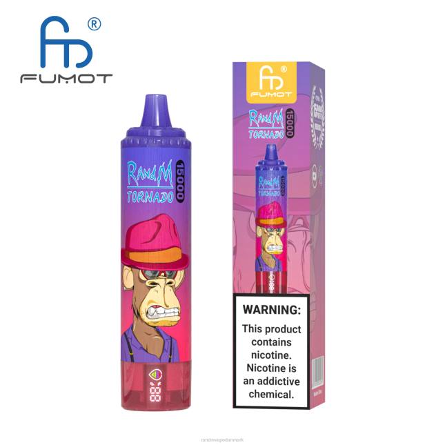 Fumot RandM Tornado 15000 vape enhed med batteri og ejuice display version 1 L06X26 vimto - RandM Disposable Vape