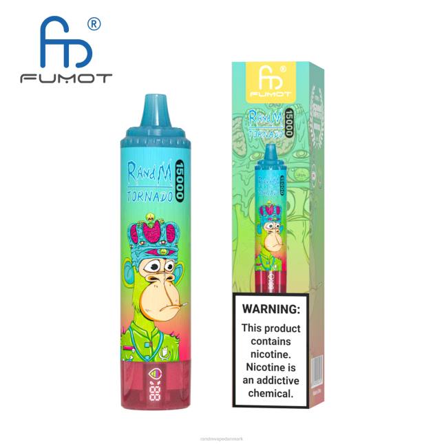 Fumot RandM Tornado 15000 vape enhed med batteri og ejuice display version 1 L06X26 vimto - RandM Disposable Vape