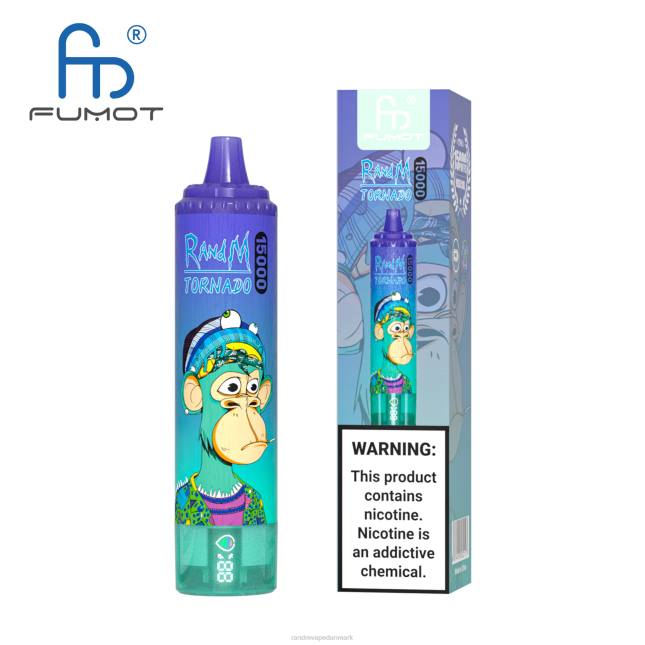 Fumot RandM Tornado 15000 vape enhed med batteri og ejuice display version 1 L06X26 vimto - RandM Disposable Vape