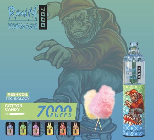 RandM Tornado 7000 luftstrømskontrol vape enhed 1 stk L06X169 blåbær på is - RandM Smage