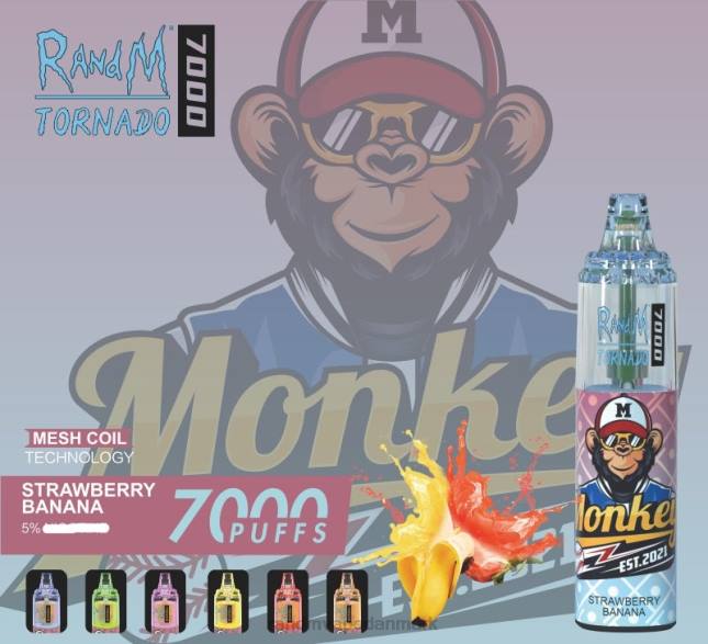 RandM Tornado 7000 luftstrømskontrol vape enhed 1 stk L06X169 blåbær på is - RandM Smage