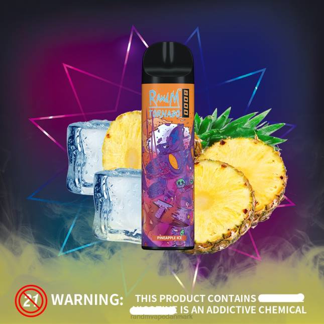RandM Tornado 8000 luftstrømskontrol vape enhed 1 stk L06X239 jordbær limonade - RandM Smage