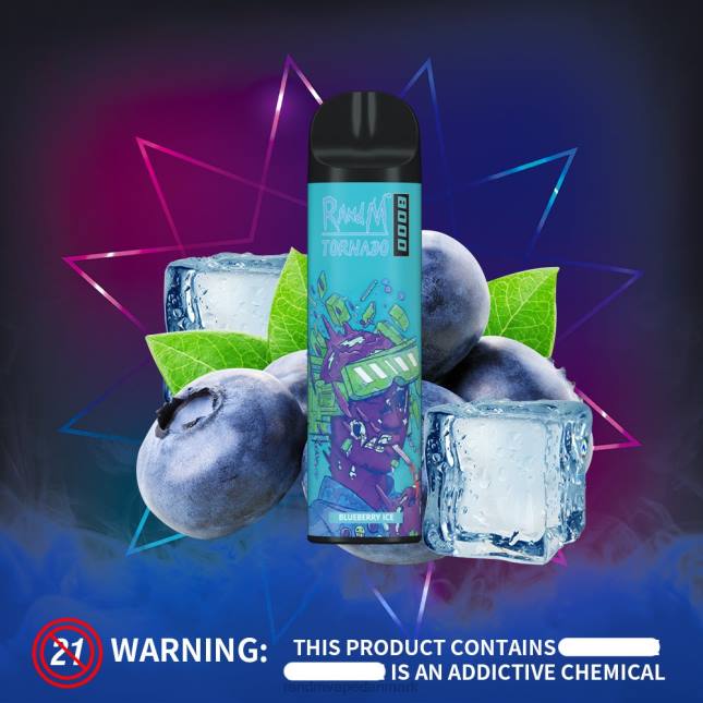 RandM Tornado 8000 luftstrømskontrol vape enhed 1 stk L06X239 jordbær limonade - RandM Smage