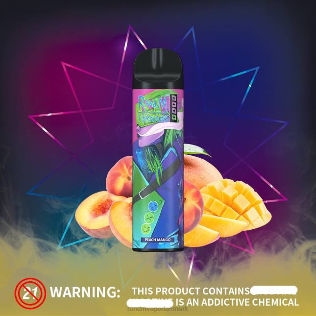 RandM Tornado 8000 luftstrømskontrol vape enhed 1 stk L06X251 fersken mango - RandM Vape DK