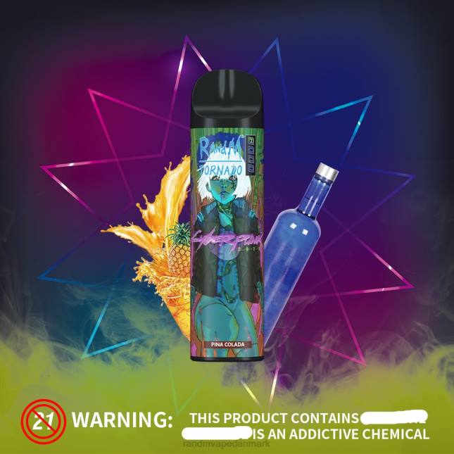 RandM Tornado 8000 luftstrømskontrol vape enhed 1 stk L06X252 pina colada - RandM Vape Store